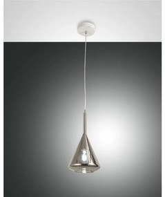 Lampadario Glamour Tris bianco paralume fumo E27 LA MIA LUCE