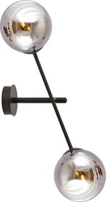 Applique da Parete in Acciaio e Vetro LINEAR K2 Nero 2xE14