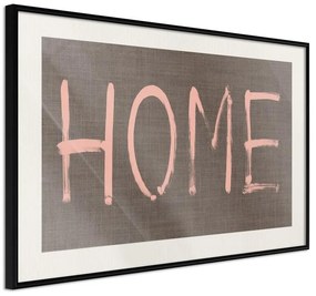 Poster  Simply Home (Pink)  Cornice Quadri Cornice nera con pass-partout, Larghezza x Altezza Home decor 90x60