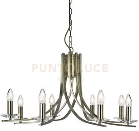 Ascona 8lt pendant - metallo e vetro in ottone anticato