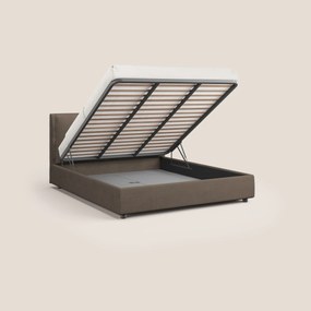 Travis letto contenitore con cuscini mobili trapuntati in tessuto impermeabile T02 marrone