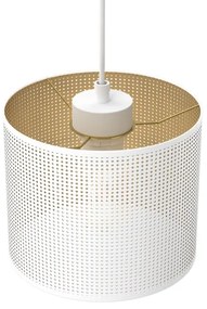 Lampadario a sospensione con filo LOFT SHADE 3xE27/60W/230V bianco/oro