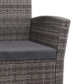 Set Divani da Giardino 4 pz con Cuscini in Polyrattan Grigio