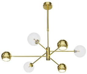 Jupiter 1964 - Lampadario a sospensione con supporto rigido MOKA 3xGU10/10W/230V + 3xG9/10W/230V oro/limpido