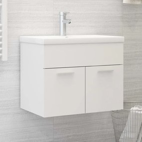 Mobile bagno con lavabo integrato bianco in truciolato