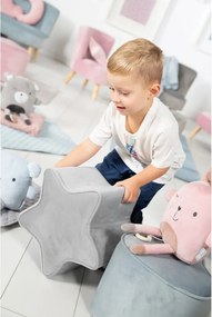 Pouf per bambini in velluto grigio chiaro Lil Sofa - Roba
