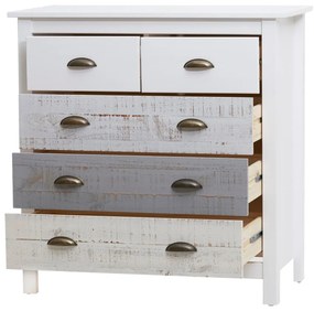 Cassettiera bianca e grigia con 4 cassetti , 79 x 80 cm Romantica - Marckeric