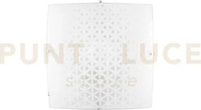 Plafoniera maori bianca 2 luci attacco e27 30x30x9cm in vetro bianc...