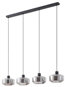 Lindby - Hildur 4 Lampada a Sospensione 115cm Fumé Grigio/Nero Lindby