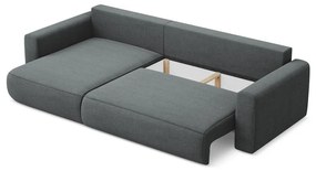 Divano angolare grigio scuro allungabile/con contenitore (con penisola a sinistra/con chaise lounge) Kapua – Makamii