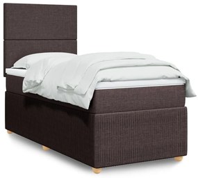 Giroletto A Molle Con Materasso Marrone Scuro 90x200 Cm Tessuto /