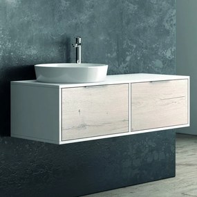 Kamalu - mobile bagno 120cm bicolore con 2 cassetti scorrevoli spr-120c