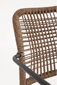 Sedia da esterno grigio scuro/di colore naturale in metallo Jable – Bizzotto