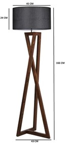 Lampada da terra MACKA 1xE27/60W/230V nero/marrone