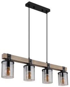 Brilagi - Lampadario a sospensione su cavo VISTA 4xE27/60W/230V rovere