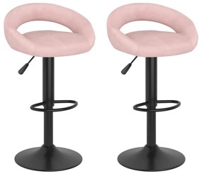 Sgabelli Da Bar 2 Pz Rosa İn Velluto /