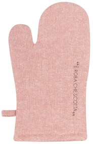 Guanto forno ruggine con scritta in misto cotone