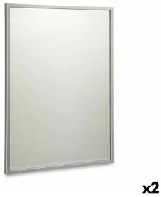 Specchio da parete 50 x 70 cm Argentato Legno MDF (2 Unità)
