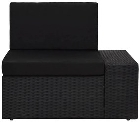 Set Divani da Giardino 7 pz in Polyrattan Nero