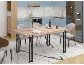 Tavolo da pranzo con piano effetto rovere in colore naturale 90x160 cm Azuma - Støraa