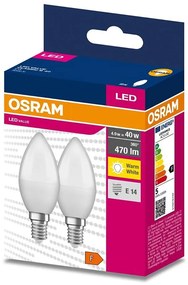 SET 2x Lampadina LED B35 E14/4,9W/230V 3000K - Osram