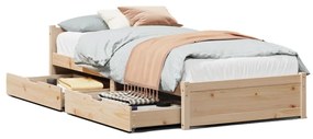 Letto senza materasso 75x190 cm in legno massello pino