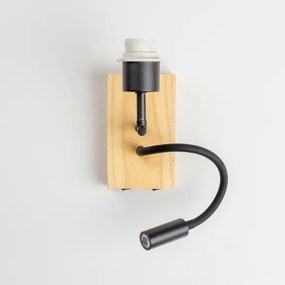 Brilagi - LED Lampada flessibile da muro NUBILA WOOD 1xE27/25W/230V + LED/3W quercia/nero