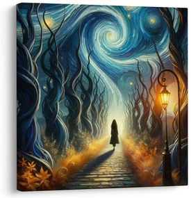Quadro su tela – Notte stellata nel bosco