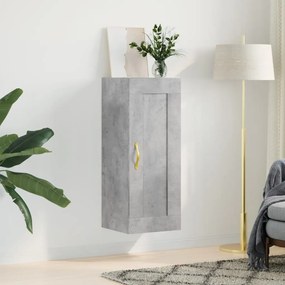 Mobile A Parete Grigio Cemento 34,5x34x90 Cm Legno Multistrato /