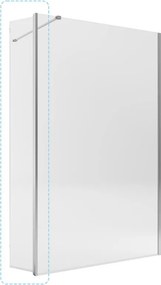 Deflettore walk-in Single L 30 X H200cm, vetro trasparente 8 mm, profilo cromo