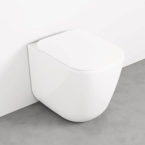 Wc a Terra Senza Brida Ceramica Cielo "Era" Bianco Lucido
