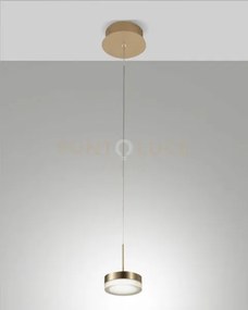 Dunk sospensione 1 luce ottone satinato a led 3000k - 8w - 750 lm d...