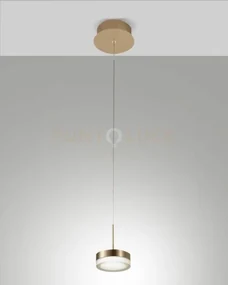 Dunk sospensione 1 luce ottone satinato a led 3000k - 8w - 750 lm d...
