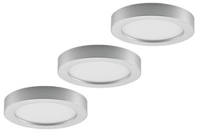 Prios Plafoniera LED Edwina, argento, 23 cm, set di 3