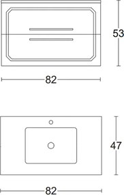 Mobile bagno sospeso 102 cm MAYA2 Grafite Opaco con lavabo in ceramica