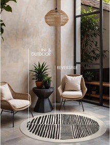 Tappeto da interno/esterno rotondo nero/color crema ø 200 cm Haringey Bounds – Ted Baker