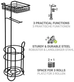 Porta carta igienica nero opaco in acciaio – Wenko