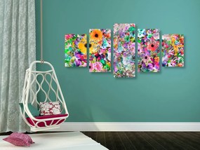 Quadri 5 pezzi – Fiori multicolori