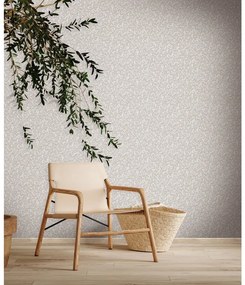 Carta da parati Eco foglie beige, 53 cm x 10 m