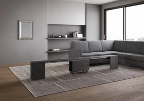 Seduta con ruote allungabile a 300 cm per consolle ELIA Antracite