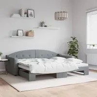 Divano Letto con Letto Estraibile Grigio Chiaro 90x200 Tessutocod mxl 130590