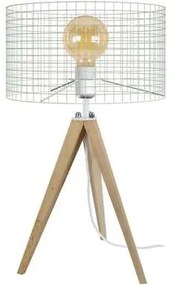 Tosel  Lampade d’ufficio lampada da comodino tondo legno naturale e bianco  Tosel