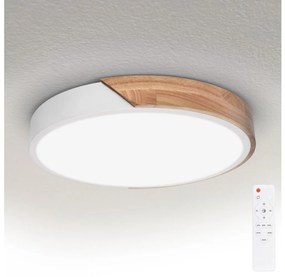 Brilagi - Lampada dimmerabile PILANA LED/48W/230V rovere/bianco Ø 40 cm + telecomando