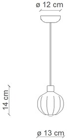 Lampadario Vintage Decò Afoxe' Alluminio Ceramica Vetro Bronzo 1 Luce E14