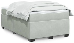 Giroletto A Molle Con Materasso Grigio Chiaro 120x190cm Velluto /