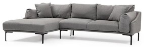 Divano angolare grigio, angolo sinistro Leo - Artie