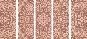 Quadri 5 pezzi – Mandala floreale