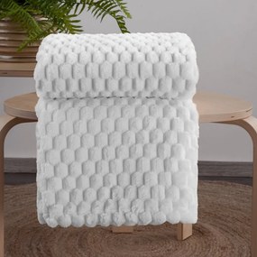 Coperta spessa in bianco con un motivo moderno Larghezza: 200 cm | Lunghezza: 220 cm