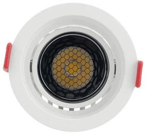 Faro LED da Incasso 12W Orientabile CRI92 Foro Ø75mm Bianco CCT UGR11 Colore Bianco Variabile CCT