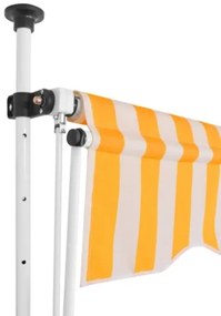 Tenda da Sole Retrattile Manuale 200cm Strisce Arancione Bianco